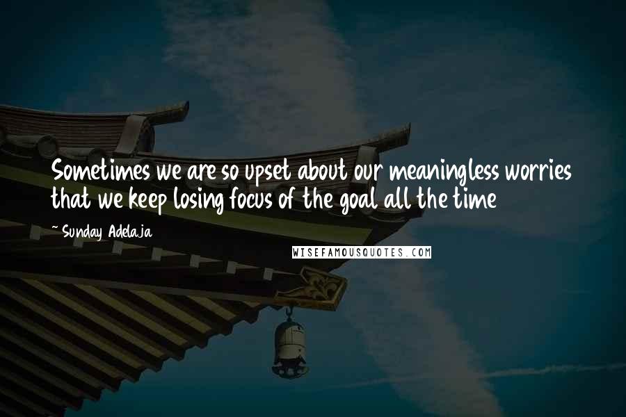 Sunday Adelaja Quotes: Sometimes we are so upset about our meaningless worries that we keep losing focus of the goal all the time