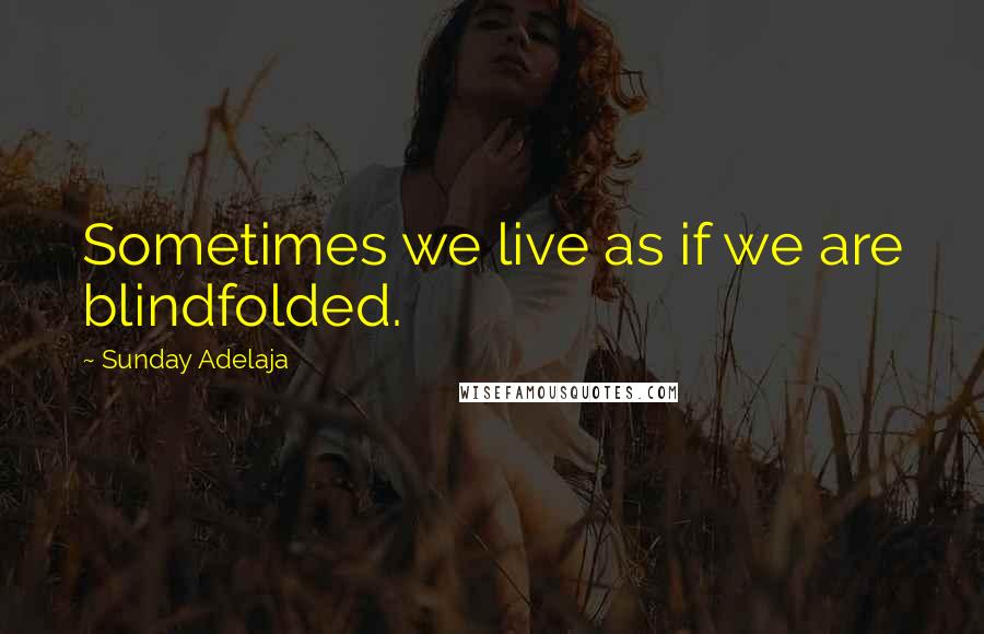 Sunday Adelaja Quotes: Sometimes we live as if we are blindfolded.
