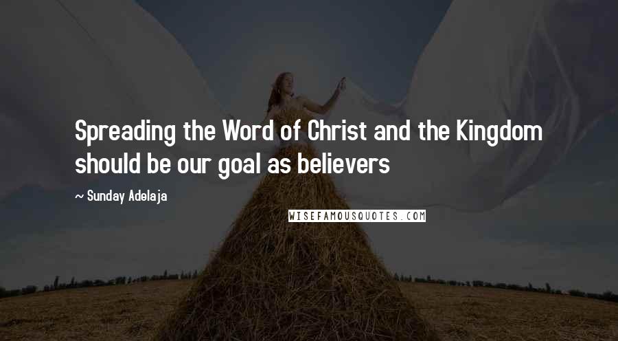 Sunday Adelaja Quotes: Spreading the Word of Christ and the Kingdom should be our goal as believers