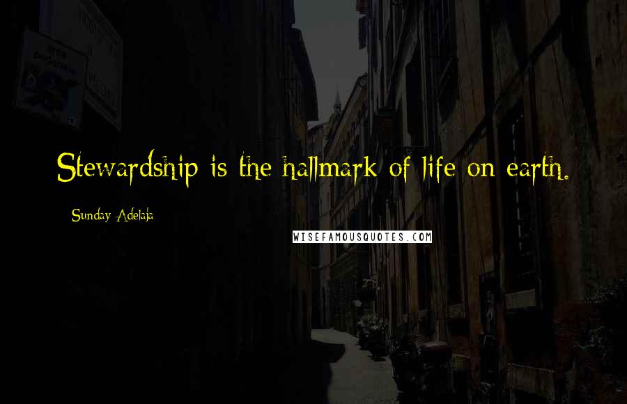 Sunday Adelaja Quotes: Stewardship is the hallmark of life on earth.