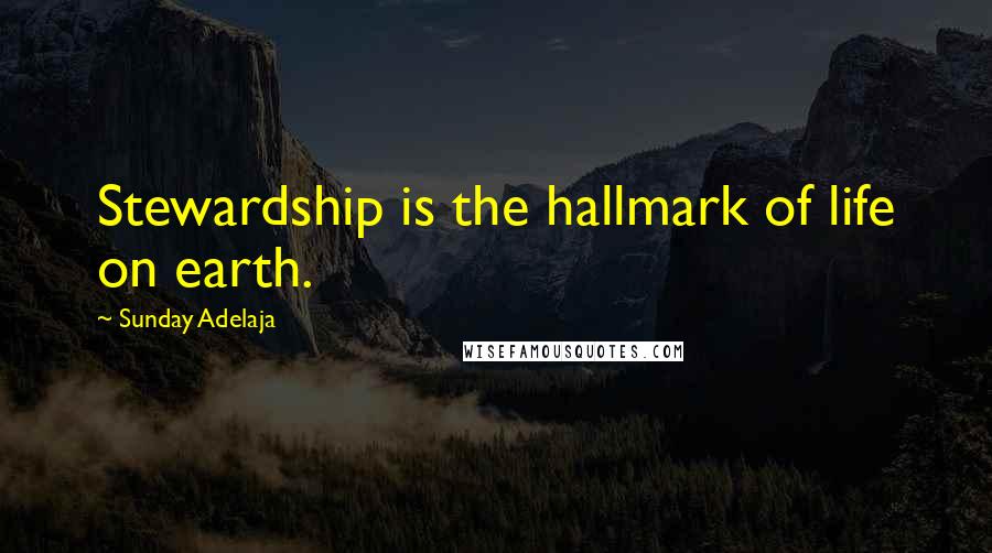 Sunday Adelaja Quotes: Stewardship is the hallmark of life on earth.