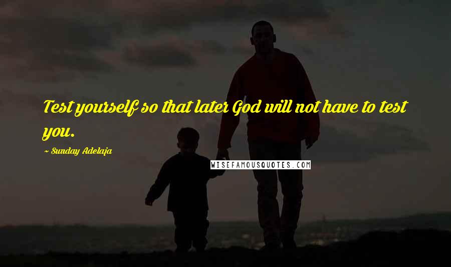 Sunday Adelaja Quotes: Test yourself so that later God will not have to test you.