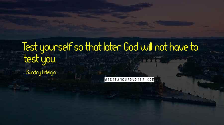 Sunday Adelaja Quotes: Test yourself so that later God will not have to test you.