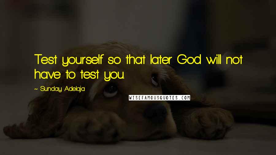 Sunday Adelaja Quotes: Test yourself so that later God will not have to test you.