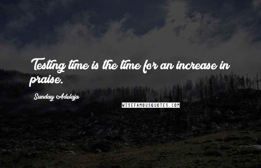 Sunday Adelaja Quotes: Testing time is the time for an increase in praise.