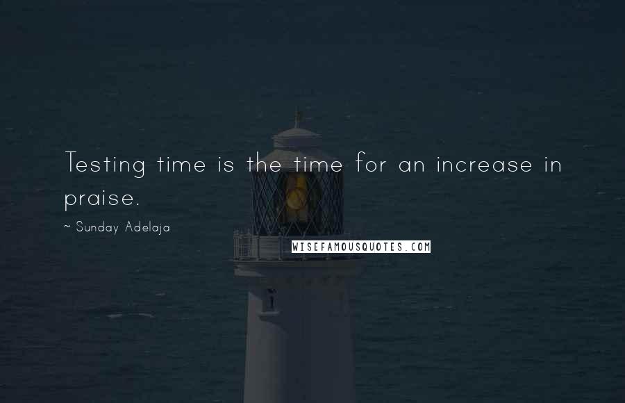 Sunday Adelaja Quotes: Testing time is the time for an increase in praise.