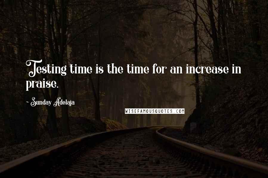 Sunday Adelaja Quotes: Testing time is the time for an increase in praise.