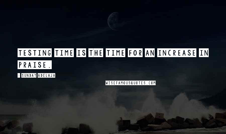 Sunday Adelaja Quotes: Testing time is the time for an increase in praise.