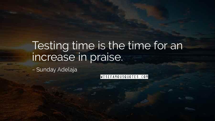 Sunday Adelaja Quotes: Testing time is the time for an increase in praise.