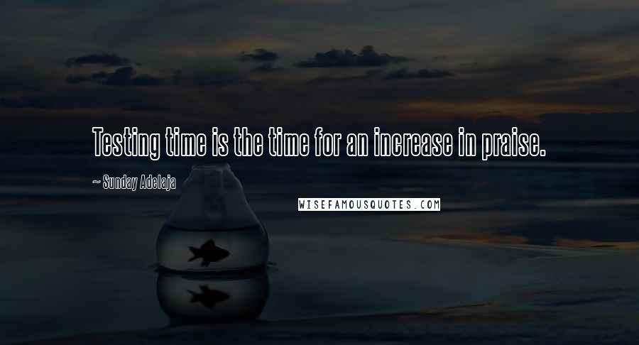 Sunday Adelaja Quotes: Testing time is the time for an increase in praise.