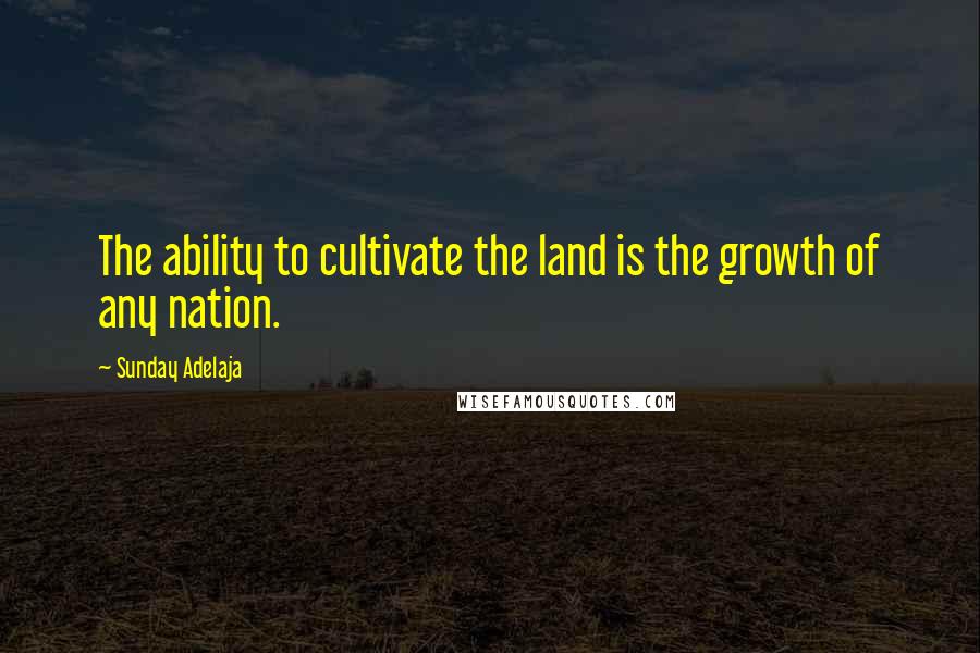 Sunday Adelaja Quotes: The ability to cultivate the land is the growth of any nation.