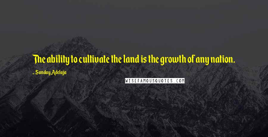 Sunday Adelaja Quotes: The ability to cultivate the land is the growth of any nation.