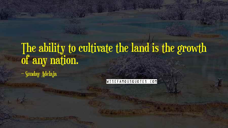 Sunday Adelaja Quotes: The ability to cultivate the land is the growth of any nation.