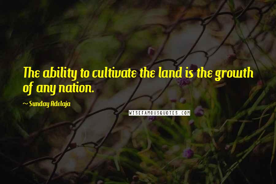 Sunday Adelaja Quotes: The ability to cultivate the land is the growth of any nation.