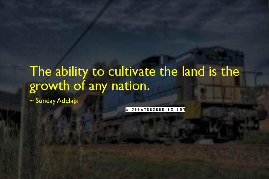 Sunday Adelaja Quotes: The ability to cultivate the land is the growth of any nation.