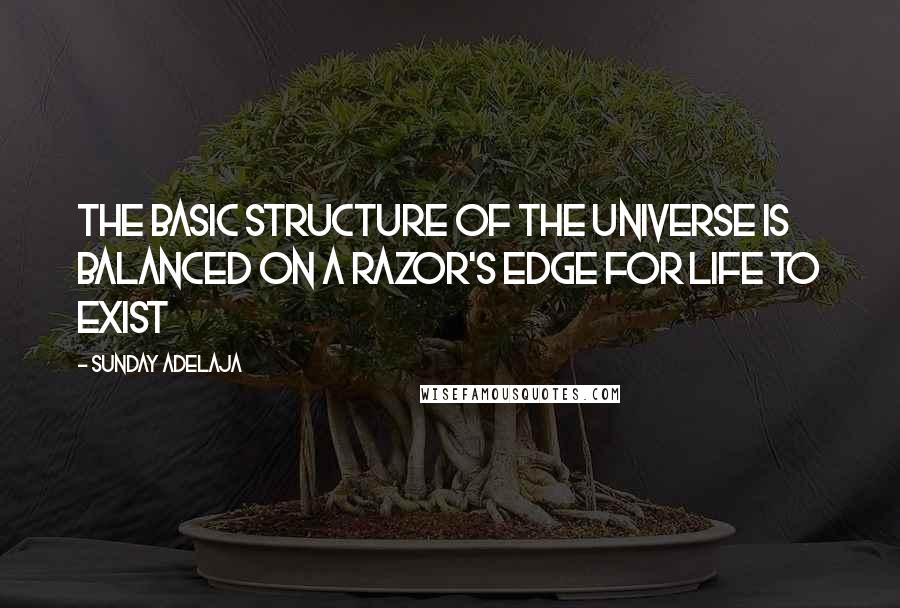 Sunday Adelaja Quotes: The basic structure of the universe is balanced on a razor's edge for life to exist