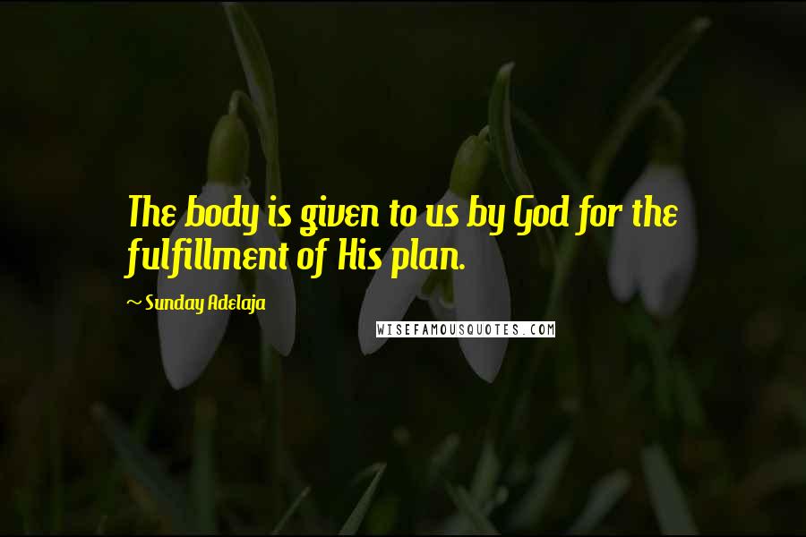 Sunday Adelaja Quotes: The body is given to us by God for the fulfillment of His plan.