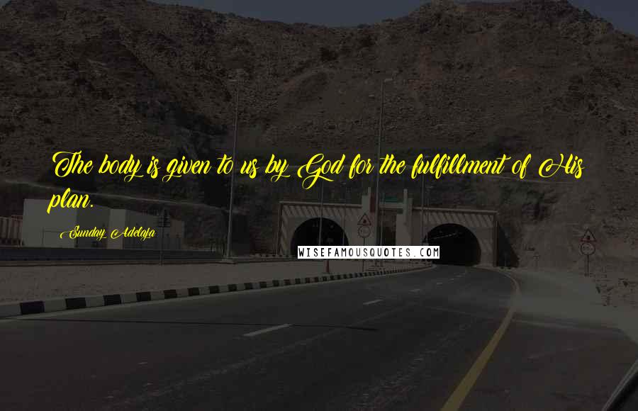 Sunday Adelaja Quotes: The body is given to us by God for the fulfillment of His plan.