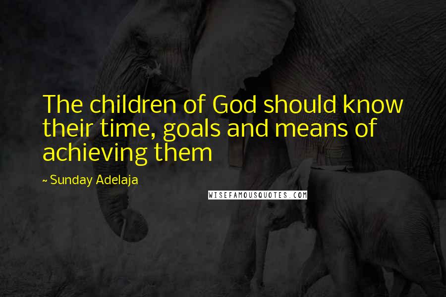 Sunday Adelaja Quotes: The children of God should know their time, goals and means of achieving them