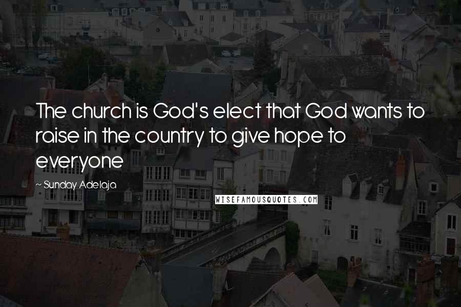 Sunday Adelaja Quotes: The church is God's elect that God wants to raise in the country to give hope to everyone