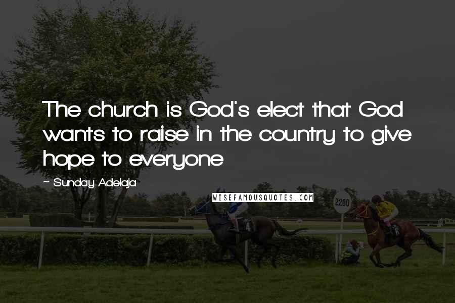 Sunday Adelaja Quotes: The church is God's elect that God wants to raise in the country to give hope to everyone