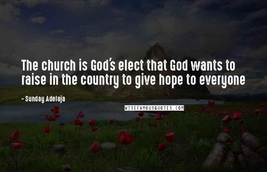 Sunday Adelaja Quotes: The church is God's elect that God wants to raise in the country to give hope to everyone