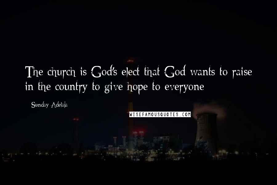 Sunday Adelaja Quotes: The church is God's elect that God wants to raise in the country to give hope to everyone