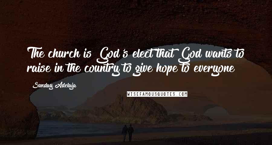 Sunday Adelaja Quotes: The church is God's elect that God wants to raise in the country to give hope to everyone