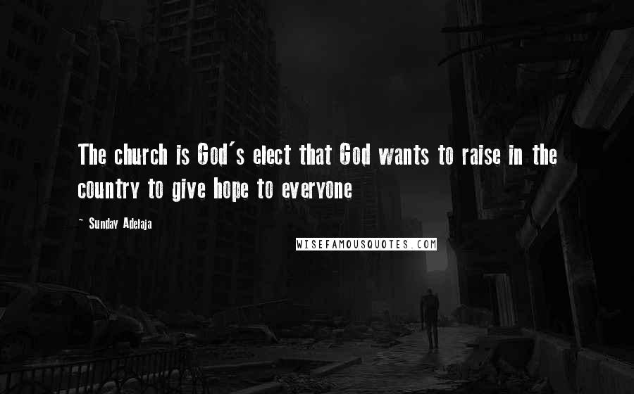 Sunday Adelaja Quotes: The church is God's elect that God wants to raise in the country to give hope to everyone