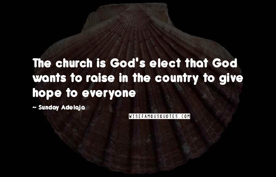 Sunday Adelaja Quotes: The church is God's elect that God wants to raise in the country to give hope to everyone