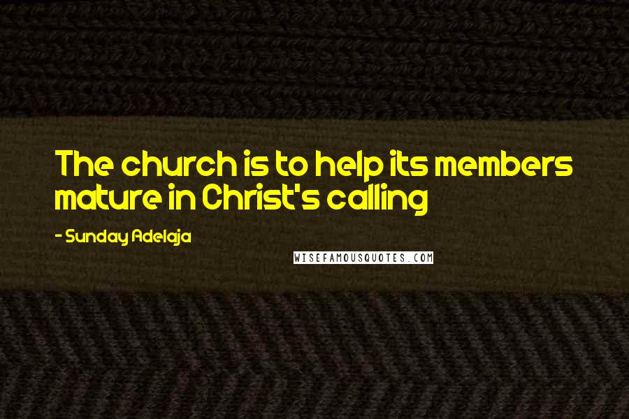 Sunday Adelaja Quotes: The church is to help its members mature in Christ's calling