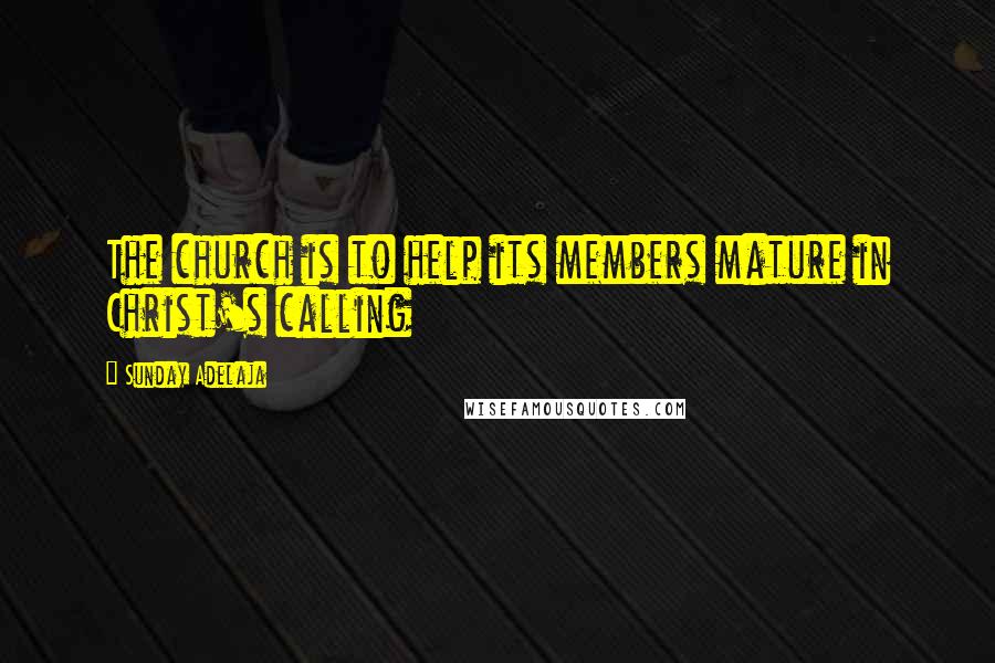 Sunday Adelaja Quotes: The church is to help its members mature in Christ's calling