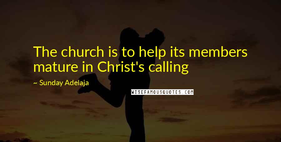 Sunday Adelaja Quotes: The church is to help its members mature in Christ's calling