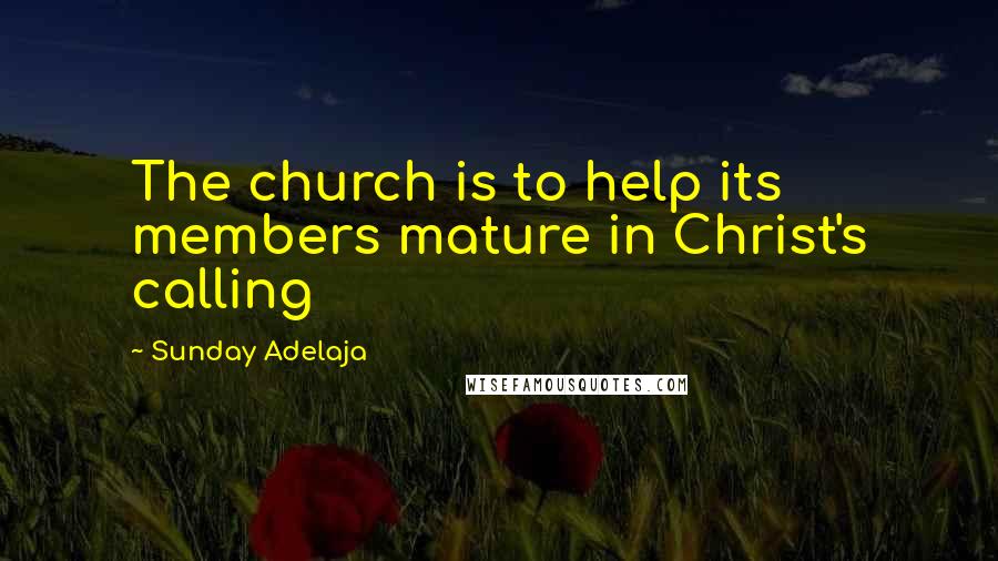 Sunday Adelaja Quotes: The church is to help its members mature in Christ's calling