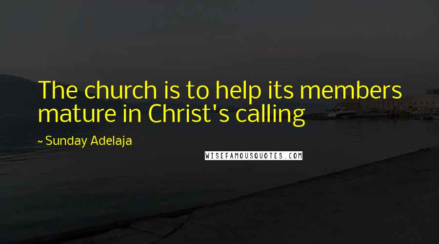 Sunday Adelaja Quotes: The church is to help its members mature in Christ's calling