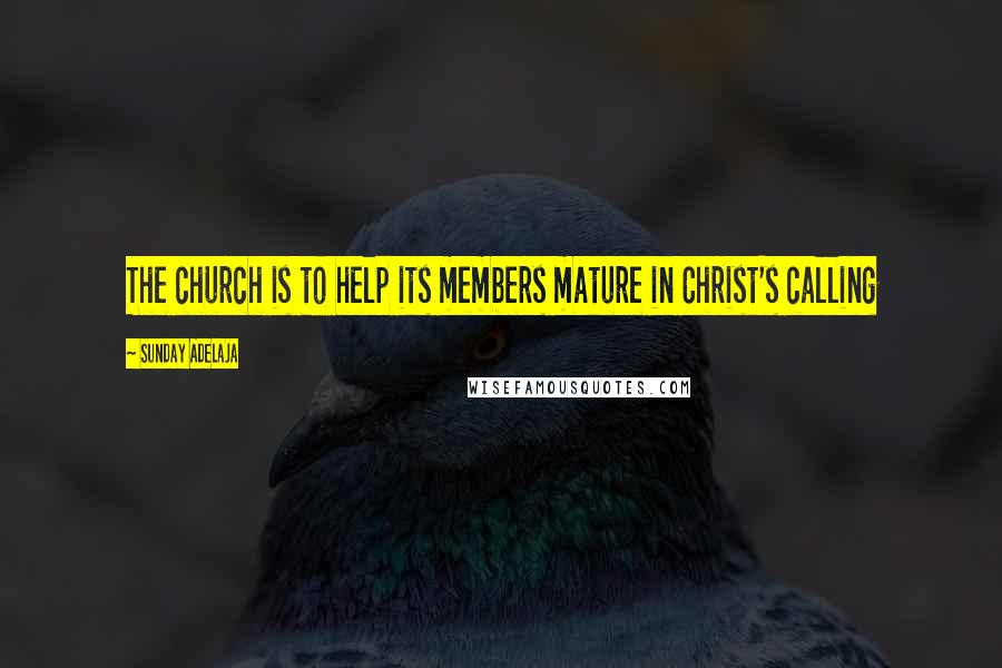 Sunday Adelaja Quotes: The church is to help its members mature in Christ's calling