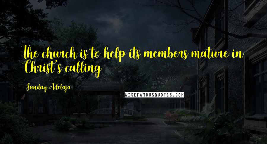 Sunday Adelaja Quotes: The church is to help its members mature in Christ's calling