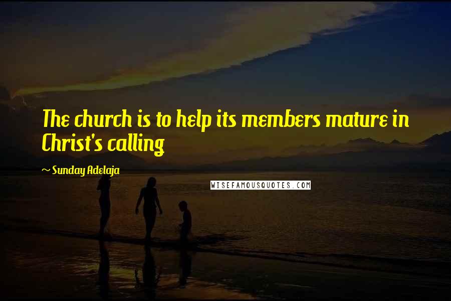 Sunday Adelaja Quotes: The church is to help its members mature in Christ's calling