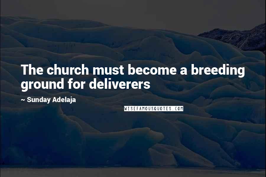 Sunday Adelaja Quotes: The church must become a breeding ground for deliverers