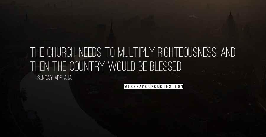 Sunday Adelaja Quotes: The church needs to multiply righteousness, and then the country would be blessed