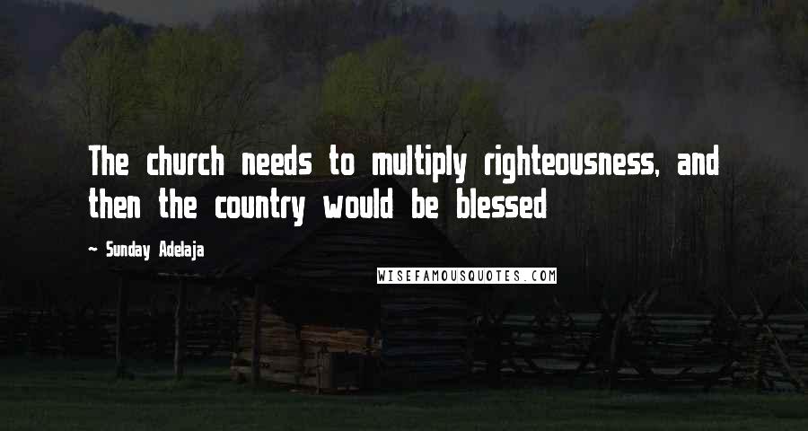 Sunday Adelaja Quotes: The church needs to multiply righteousness, and then the country would be blessed