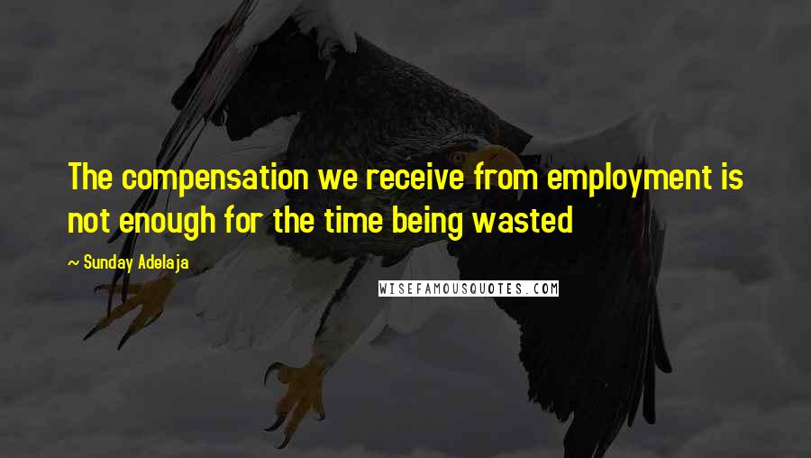 Sunday Adelaja Quotes: The compensation we receive from employment is not enough for the time being wasted