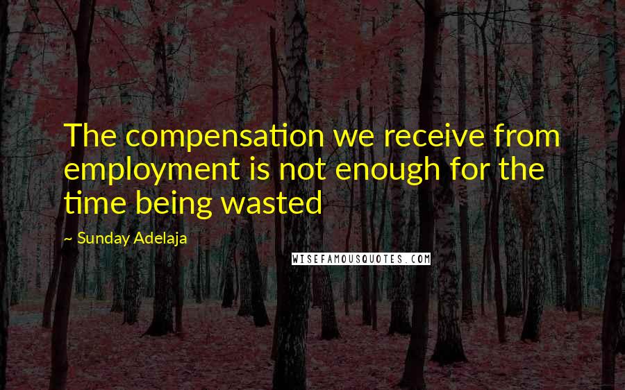 Sunday Adelaja Quotes: The compensation we receive from employment is not enough for the time being wasted