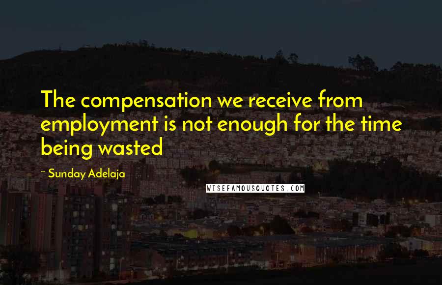 Sunday Adelaja Quotes: The compensation we receive from employment is not enough for the time being wasted