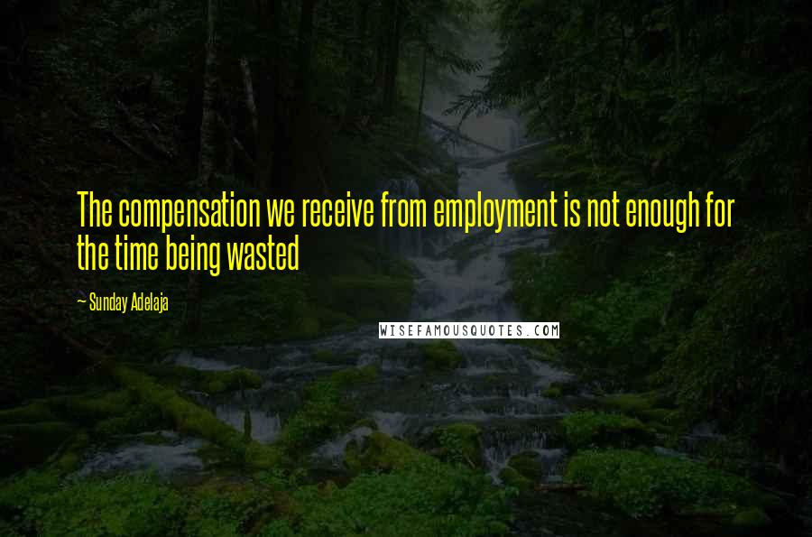 Sunday Adelaja Quotes: The compensation we receive from employment is not enough for the time being wasted