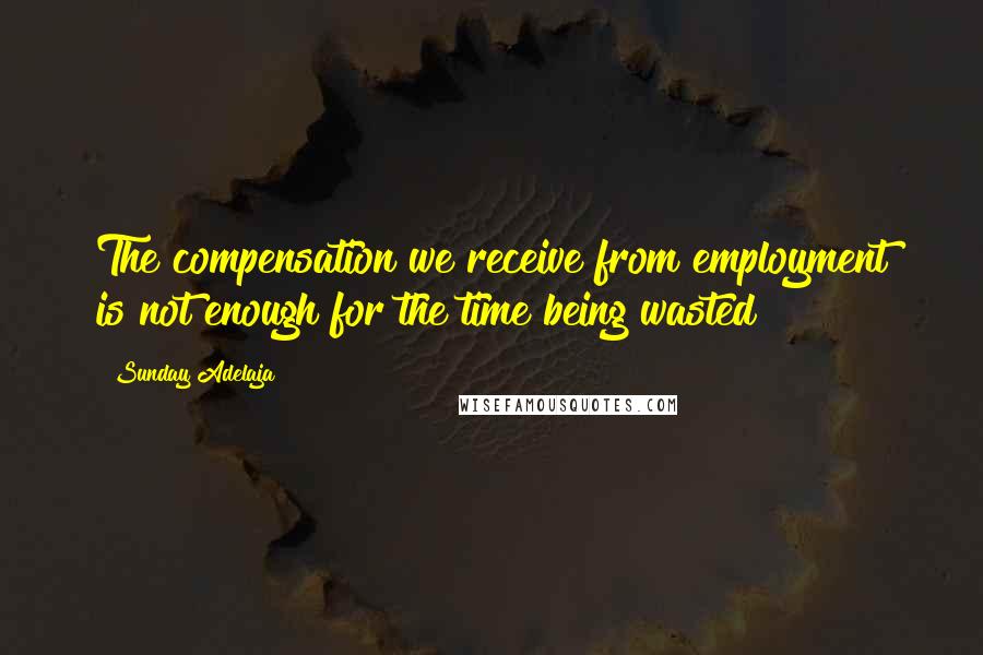 Sunday Adelaja Quotes: The compensation we receive from employment is not enough for the time being wasted