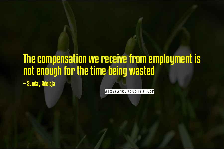 Sunday Adelaja Quotes: The compensation we receive from employment is not enough for the time being wasted