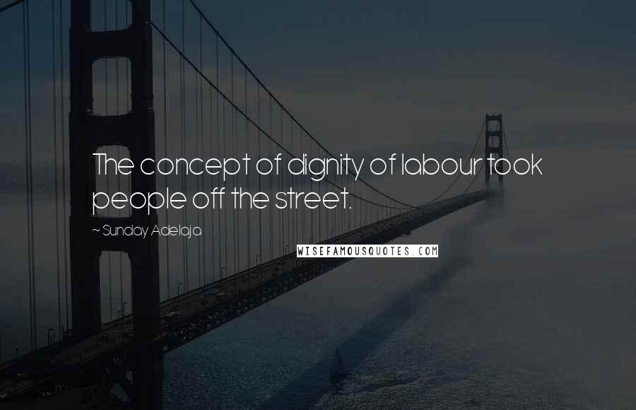 Sunday Adelaja Quotes: The concept of dignity of labour took people off the street.