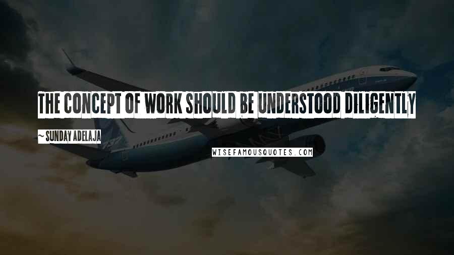 Sunday Adelaja Quotes: The concept of work should be understood diligently