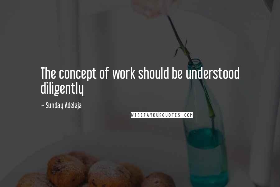 Sunday Adelaja Quotes: The concept of work should be understood diligently